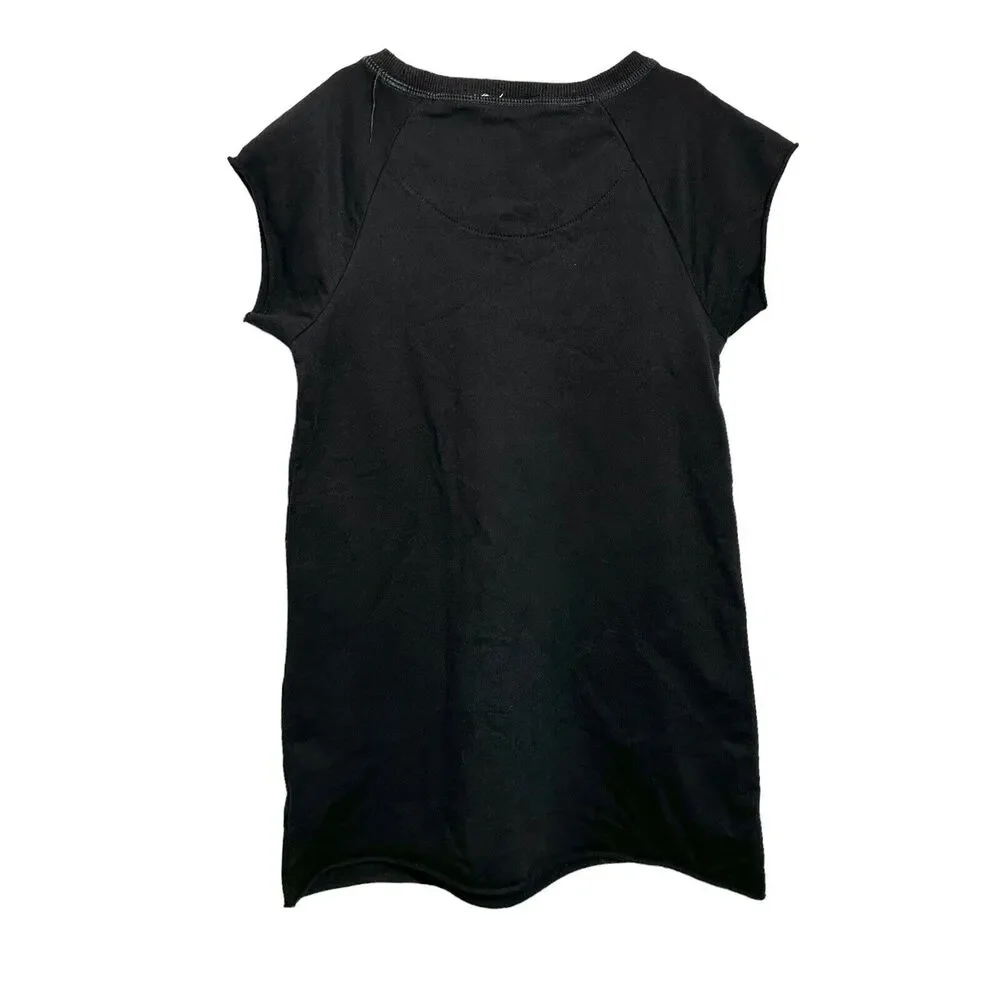 Adriano Goldschmied Girls Sz 6X Black Tunic Dress Kids Raw Hem Embroidered